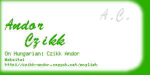 andor czikk business card